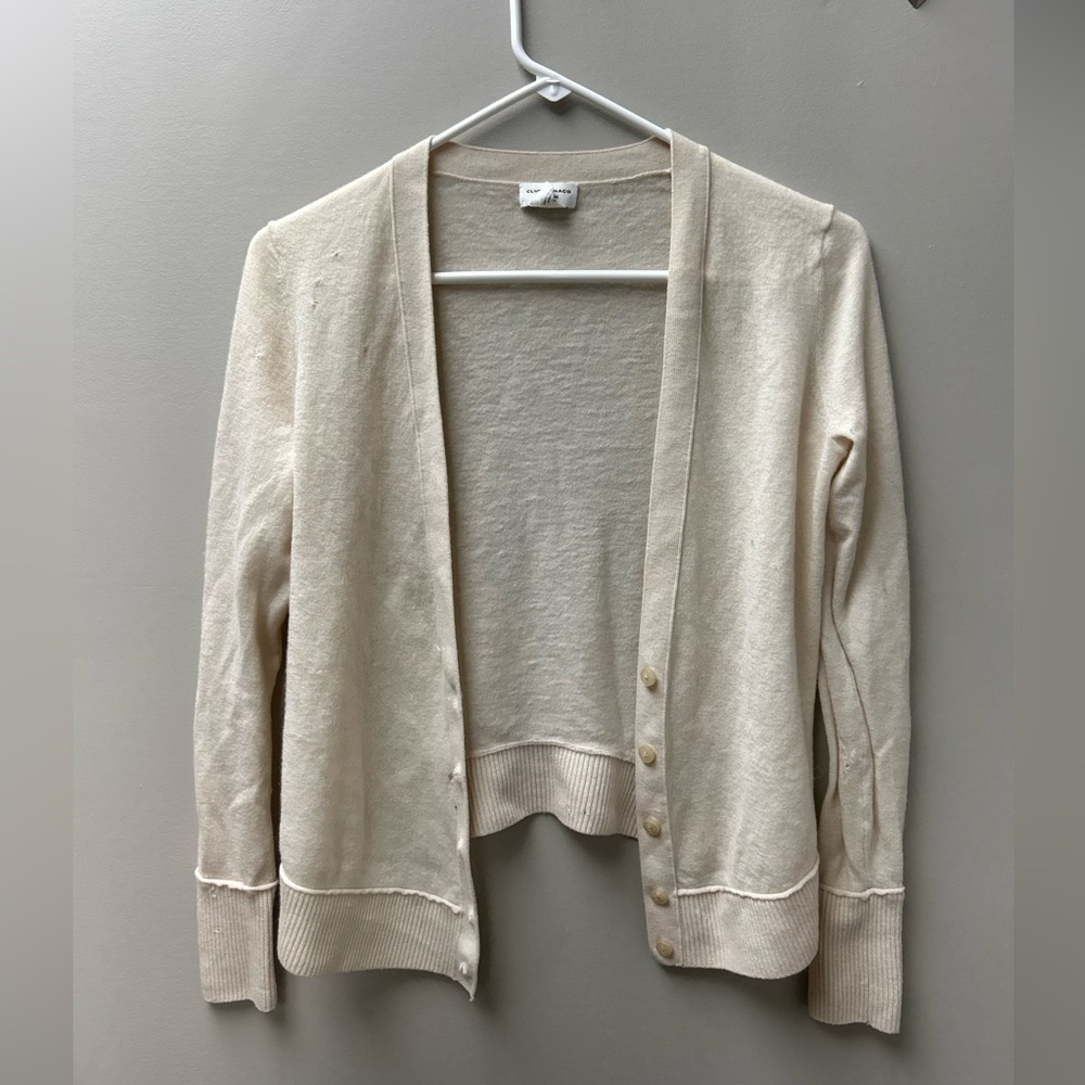 Club Monaco Cream Button Up Cardigan‎